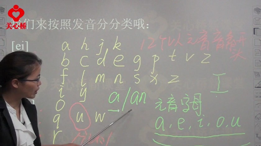 七上<font color='red'>英语</font>课程第3讲字母的音标(下)