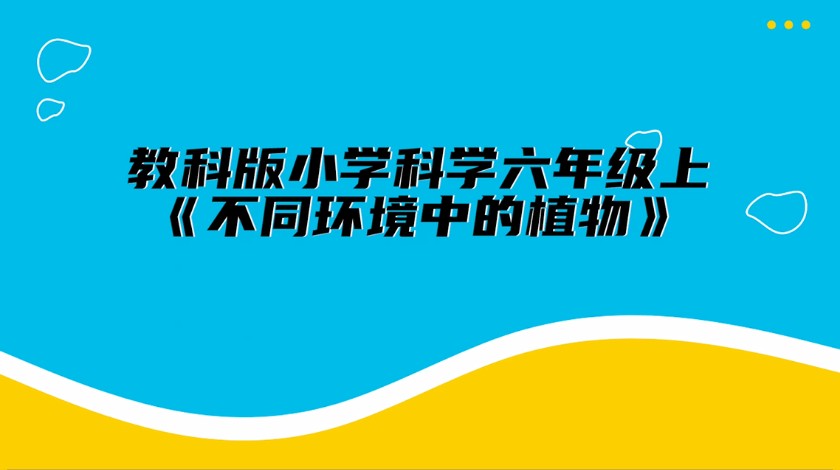 六上科学：不同环境中的植物